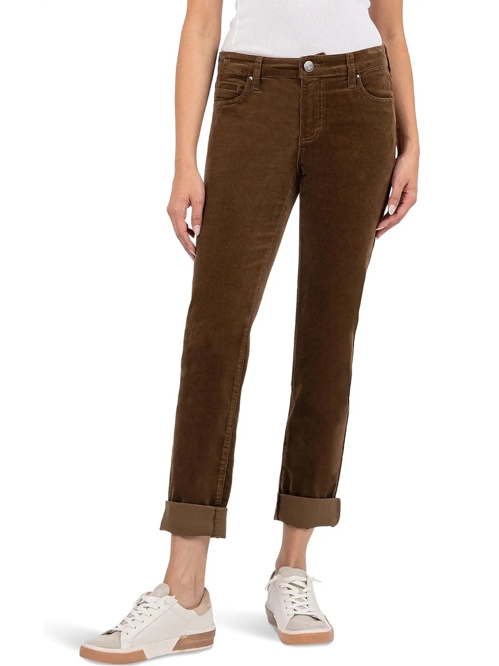 KUT from the Kloth Catherine Boyfriend Corduroy Pants Size 18 tobacco brown